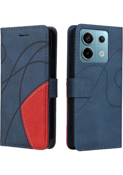 Xiaomi Redmi Not Için Kılıf 13 Pro 5g Iki Renkli Dikiş Pu Deri Flip (Yurt Dışından)