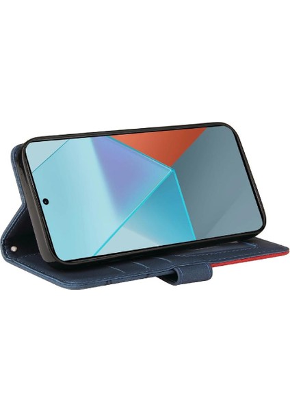 Xiaomi Redmi Not Için Kılıf 13 Pro 5g Iki Renkli Dikiş Pu Deri Flip (Yurt Dışından)