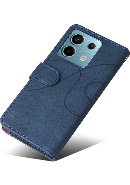 Xiaomi Redmi Not Için Kılıf 13 Pro 5g Iki Renkli Dikiş Pu Deri Flip (Yurt Dışından)