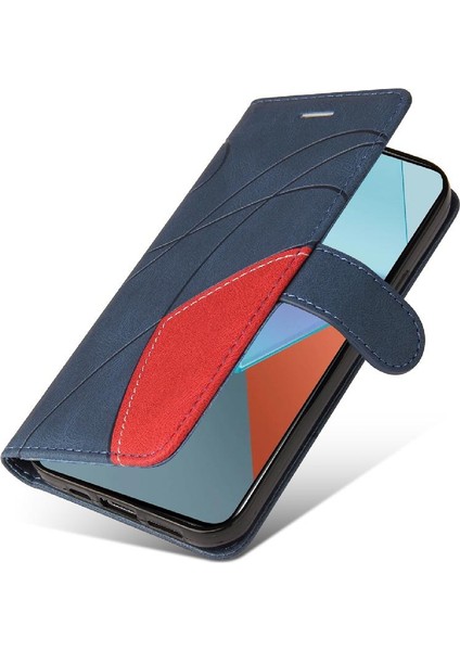 Xiaomi Redmi Not Için Kılıf 13 Pro 5g Iki Renkli Dikiş Pu Deri Flip (Yurt Dışından)