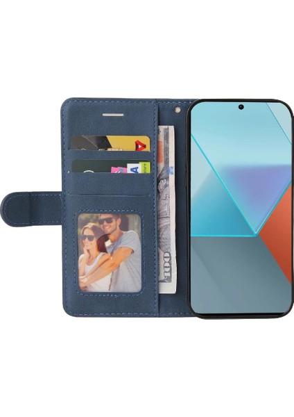 Xiaomi Redmi Not Için Kılıf 13 Pro 5g Iki Renkli Dikiş Pu Deri Flip (Yurt Dışından)