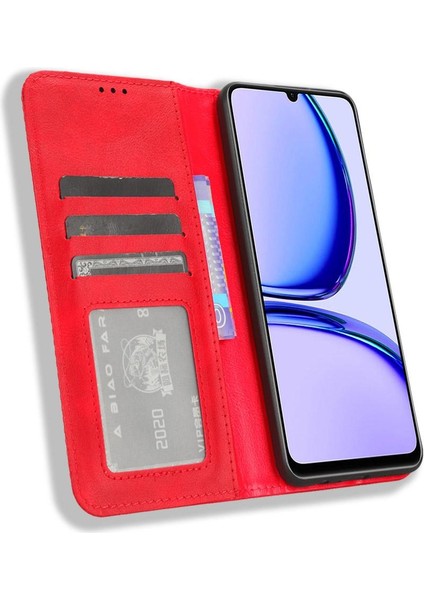 Realme C51 4g Manyetik Kapatma Cüzdan Pu Deri Kılıf (Yurt Dışından)