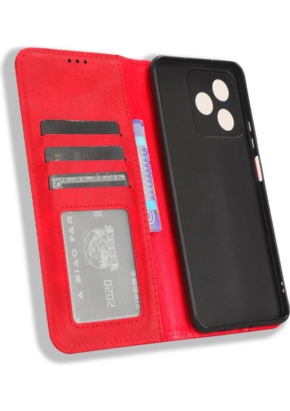 Realme C51 4g Manyetik Kapatma Cüzdan Pu Deri Kılıf (Yurt Dışından)