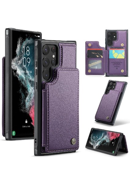 Samsung Galaxy S22 Ultra Kickstand Ince Darbeye Dayanıklı Caseme Cüzdan Kılıf (Yurt Dışından)