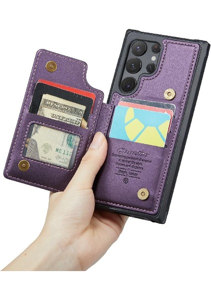 Samsung Galaxy S22 Ultra Kickstand Ince Darbeye Dayanıklı Caseme Cüzdan Kılıf (Yurt Dışından) modelleri