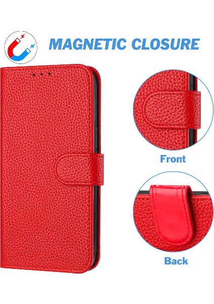 Mays Shop Iphone 12 Flip Folio Pu Deri Cüzdan Litch Desen Kartı Için Telefon Kılıfı (Yurt Dışından)