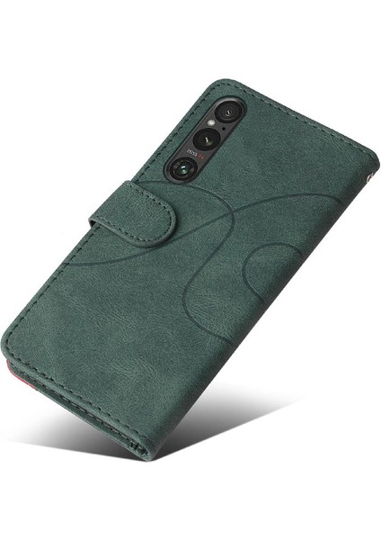 Sony Xperia 1V Pu Deri Flip Folio Kılıf Kickstand Koruyucu (Yurt Dışından)