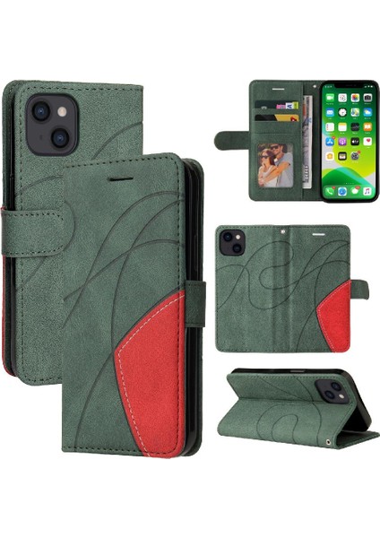 Kart Yuvası Standı ile IPhone 15 Pu Deri Flip Folio Kılıf (Yurt Dışından)