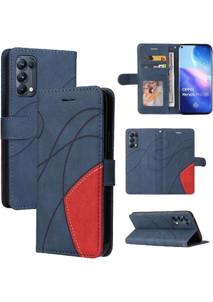 Kart Yuvası Standı Pu ile Oppo Reon 5 Pro Kickstand Koruyucu Kılıf (Yurt Dışından)