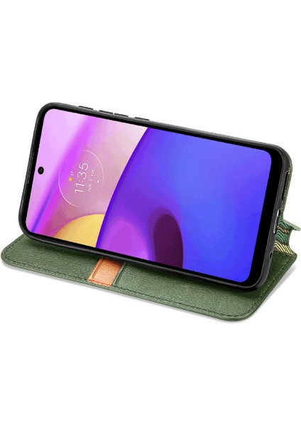 Mays Shop Motorola Moto E40 Deri Kılıf Moda Tasarımı Zarif Iş Için Kılıf (Yurt Dışından)