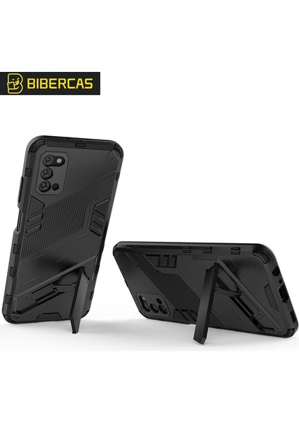 Samsung Galaxy A03S Sağlam Askeri Koruyucu Kapak Kickstand (Yurt Dışından)