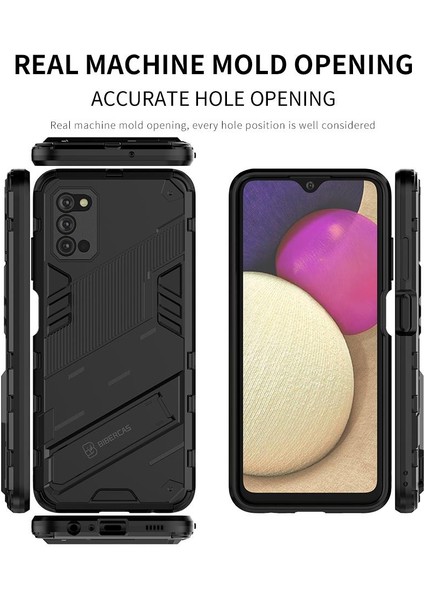 Samsung Galaxy A03S Sağlam Askeri Koruyucu Kapak Kickstand (Yurt Dışından)