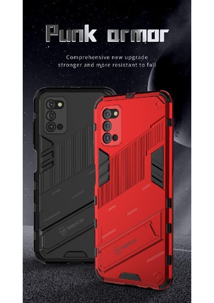 Samsung Galaxy A03S Sağlam Askeri Koruyucu Kapak Kickstand (Yurt Dışından)