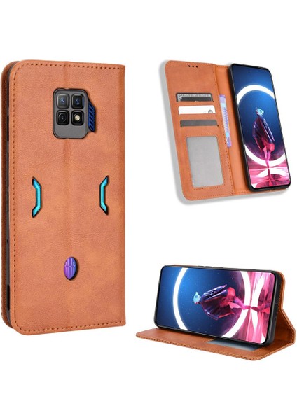 Zte Nubia Kırmızı Sihirli 7 Pro Pu Deri Cüzdan Manyetik Kapatma (Yurt Dışından)