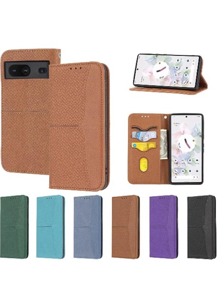 Mays Shop Google Piksel 8 Flip Folio Kitap Kredi Kartı Tutucu Pu Deri El Için Kılıf (Yurt Dışından)