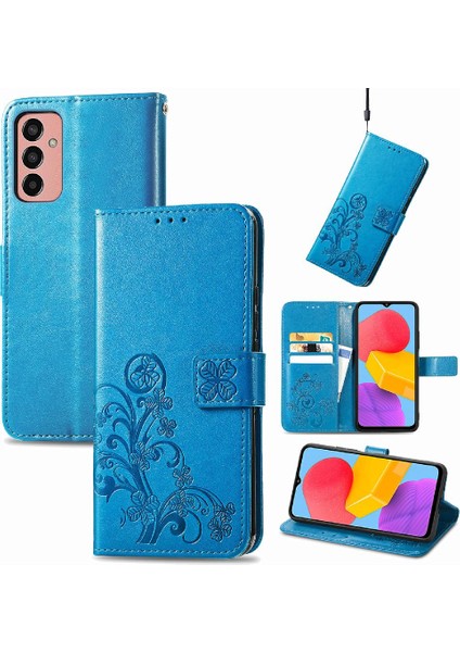 Samsung Galaxy M13 4g Flip Kapak Için Kılıf Zarif Iş Dört Yaprak (Yurt Dışından)