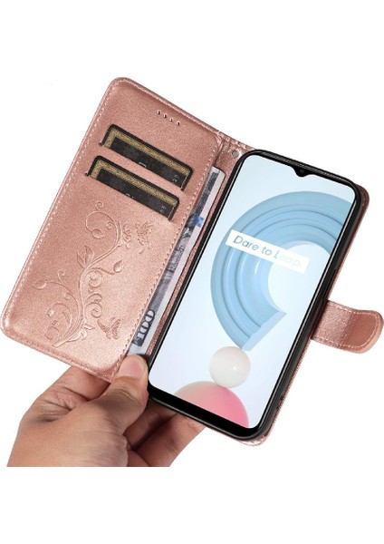 Realme C21/C20 Kabartmalı Kelebek Cüzdan Telefon Kılıfı ve Kart Için Kılıf (Yurt Dışından) indirimleri