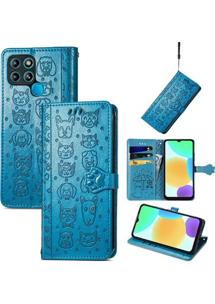 Infinix Akıllı 6 Kılıf Için Kılıf Kısa Kayış Karikatür Hayvanlar Flip (Yurt Dışından)