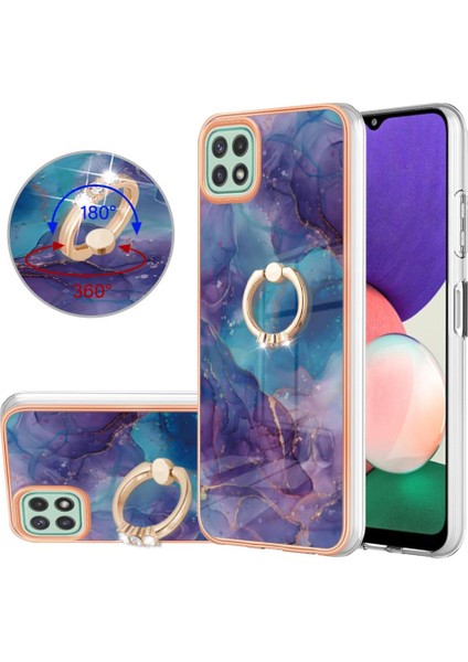 Samsung Galaxy A22 5g Tampon 360 &deg; Dönebilir Halka Mermer Tpu Için Kılıf (Yurt Dışından)