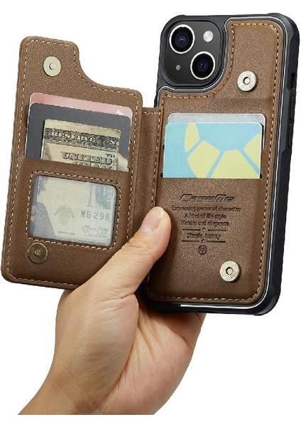 IPhone 15 Için Caseme Cüzdan Durumda Kickstand Pu Deri Kart Tutucu Ince (Yurt Dışından) modelleri