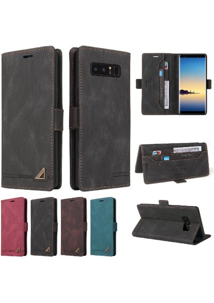 Samsung Galaxy Note8 Iki Kart Yuvaları Premium Deri Kickstand Için Kılıf (Yurt Dışından)
