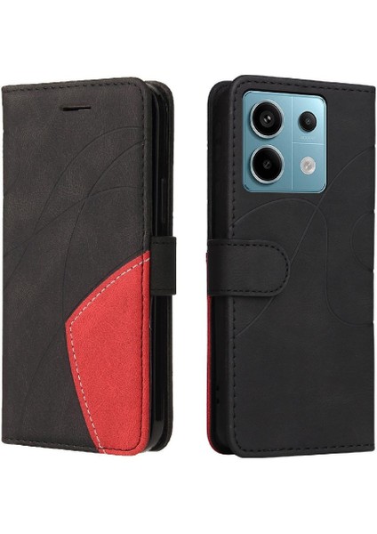 Xiaomi Redmi Not Için Kılıf 13 Pro 5g Iki Renkli Dikiş Pu Deri Flip (Yurt Dışından)