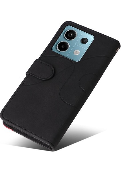 Xiaomi Redmi Not Için Kılıf 13 Pro 5g Iki Renkli Dikiş Pu Deri Flip (Yurt Dışından)