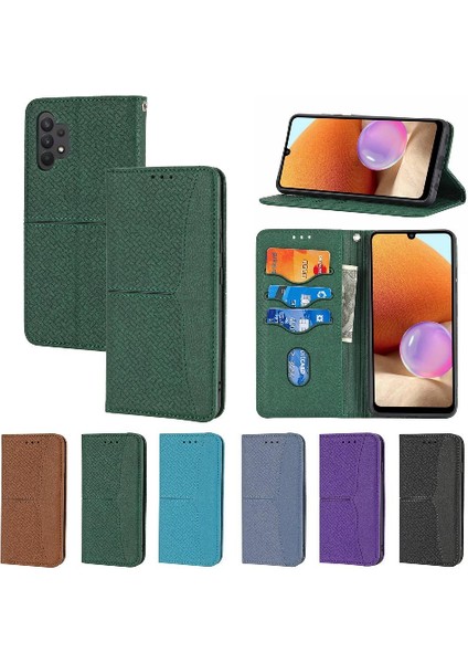 Samsung Galaxy A32 4g Pu Deri Kapak Için Kredi Kartı Tutucu El (Yurt Dışından)