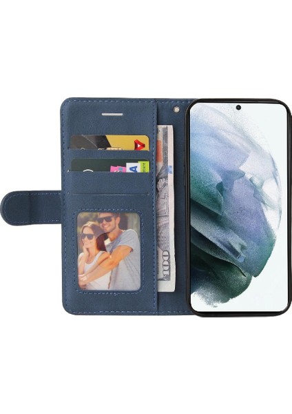 Kart Yuvası Standı Iki Renkli Dikiş Pu ile Samsung Galaxy S22 Için Kılıf (Yurt Dışından) fırsatları