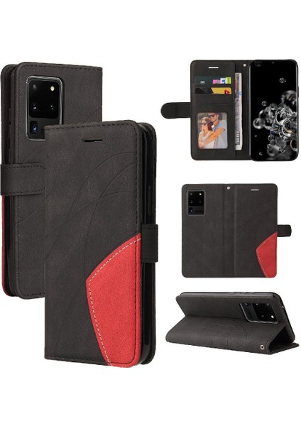 Samsung Galaxy S20 Ultra Pu Deri Flip Folio Kılıf Için Iki Renkli (Yurt Dışından)