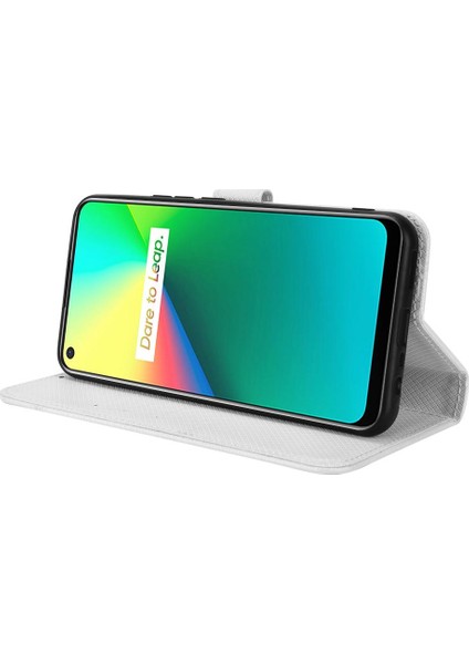 Realme C17 Için Kılıf Kapak Kickstand Manyetik Cüzdan Kart Tutucu (Yurt Dışından)