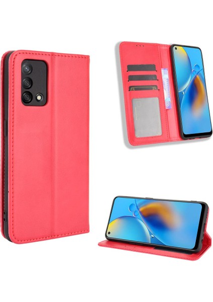 Oppo A74 4g Manyetik Kapatma Cüzdan Pu Deri Için Kılıf (Yurt Dışından)
