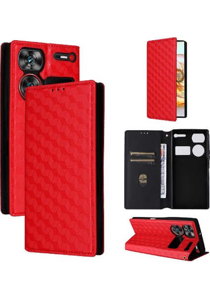 Nubia Z60 Ultra 5g Için Kılıf Cüzdan Kart Yuvaları Tutucu Manyetik Kapatma Pu (Yurt Dışından)