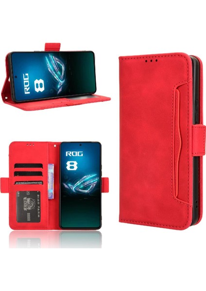Asus Rog Telefon 8 5g Manyetik Kapatma Deri Cüzdan Kapak Kartı (Yurt Dışından)