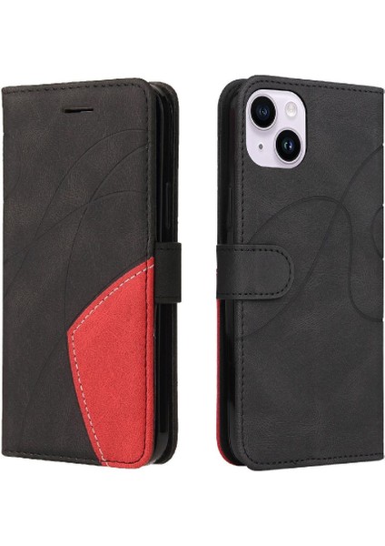 IPhone 15 Artı Kickstand Koruyucu Pu Deri Flip Folio Kılıf (Yurt Dışından)