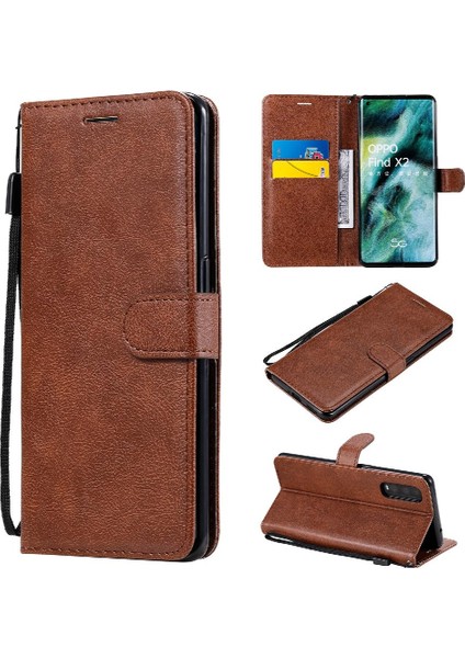 Kart Yuvası Yüksek Kaliteli Deri Klasik ile Oppo Bulmak X2 Için Flip Case (Yurt Dışından)