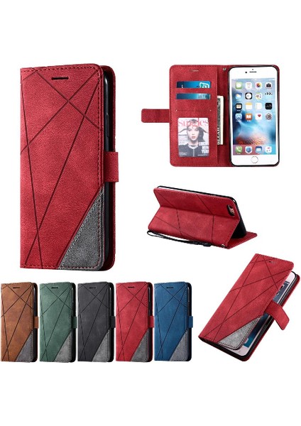 IPhone 6 Için Kılıf Artı/6s Artı Manyetik Pu Deri Kart Tutucu Kickstand (Yurt Dışından)