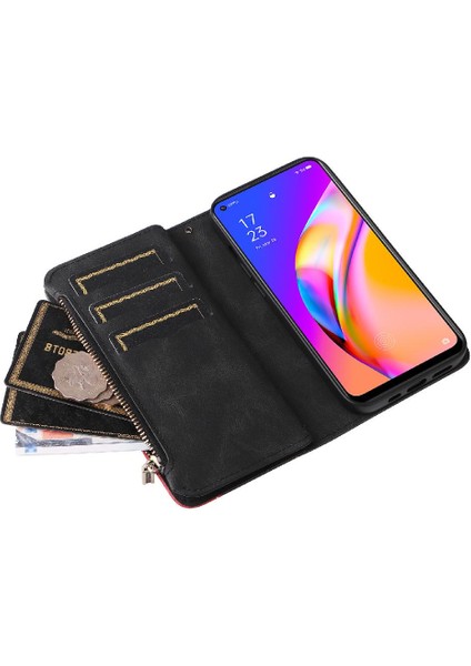 Oppo Için Kılıf A94 5g/reno5 Z 5g Iki Renkli Dikiş Fermuar Cüzdan Tarzı (Yurt Dışından) fırsatları