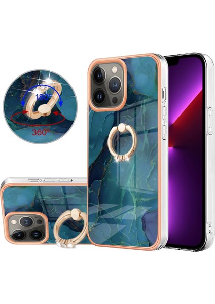 IPhone 13 Için Kılıf Pro Max Mermer Darbeye Tpu Silikon 360 &deg; Dönebilir (Yurt Dışından)