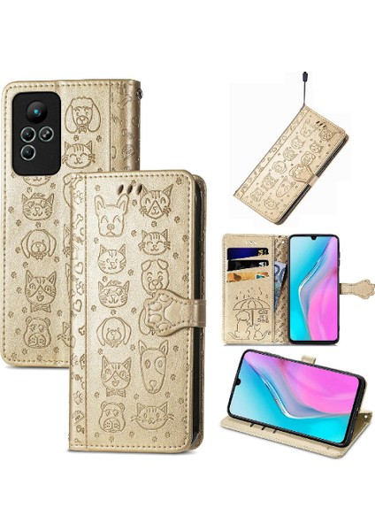 Infinix Not 11 Karikatür Hayvanlar Için Kılıf Deri Kılıf Kapak Kapak Kısa (Yurt Dışından)