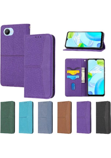 Realme C30/C30S/NARZO 50I Prime Flip Folio Kitap El Cüzdan Kartı Için Kılıf (Yurt Dışından)