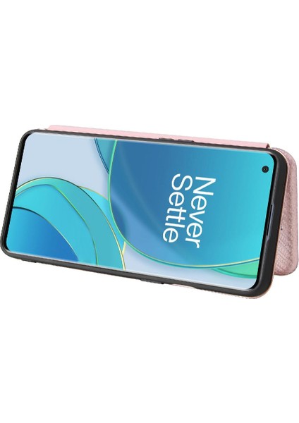 Oneplus 9 Için Kılıf Manyetik Karbon Fiber Kart Ekleme Tam Koruma (Yurt Dışından)