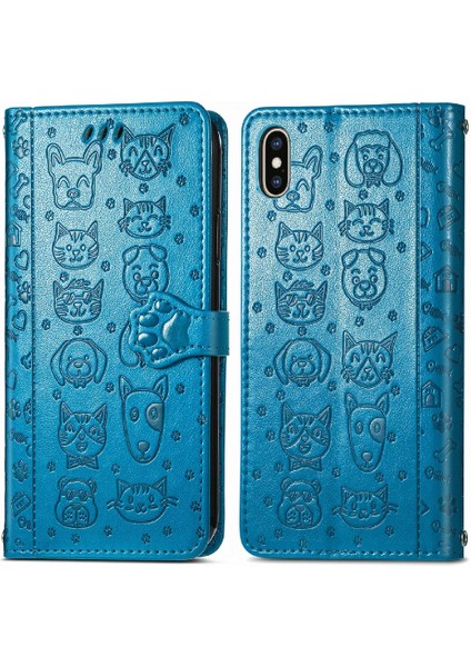 Iphone Xs Max Flip Kapak Kılıf Için Kılıf Karikatür Hayvanlar Darbeye (Yurt Dışından)