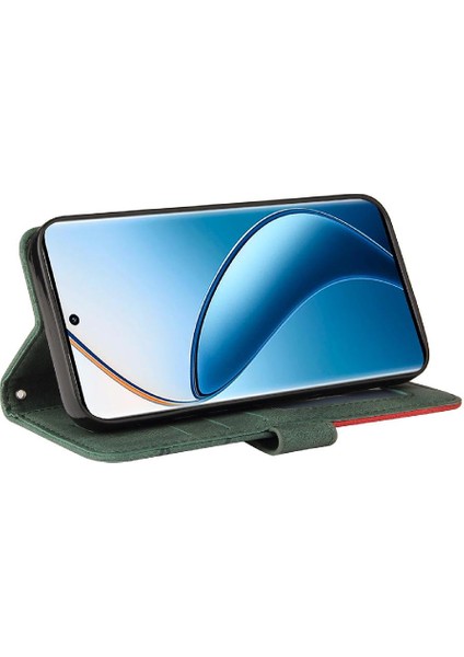 Mays Shop Realme 12 Pro Artı Kickstand Koruyucu Iki Renkli Dikiş Için Flip Case (Yurt Dışından)