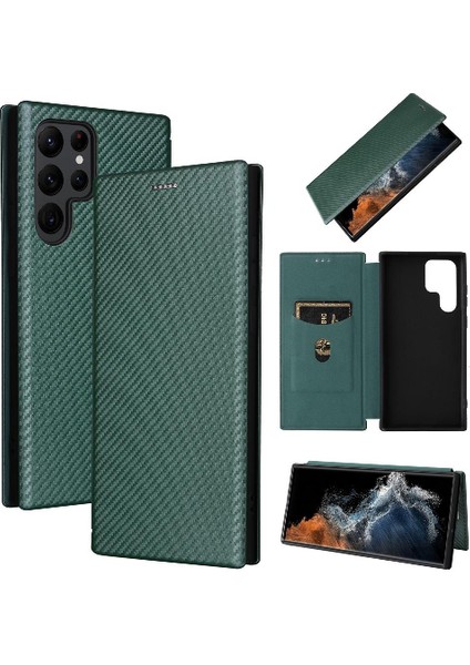 Samsung Galaxy S22 Ultra Deri Folio Flip Case Kart Ekleme Için Kılıf (Yurt Dışından) fiyatları
