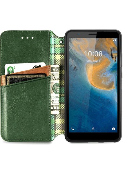 Zte Blade Flip Flip Kapak Zarif Iş Deri Kılıf Cüzdan (Yurt Dışından) modelleri