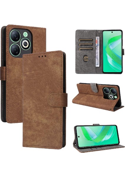 Infinix Akıllı 8/X6525 Kart Yuvaları Için Kılıf Kapak Flip Folio Cüzdan Rfıd Pu (Yurt Dışından)