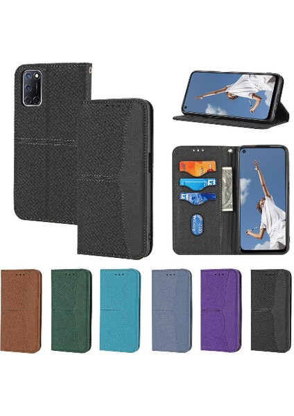 Oppo OPPO/A72/A92 Flip Folio Kitap Kredi Kartı Tutucu El Cüzdan Için Kılıf (Yurt Dışından)