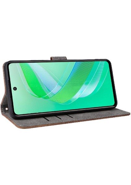 Infinix Akıllı 8/X6525 Kart Yuvaları Için Kılıf Kapak Flip Folio Cüzdan Rfıd Pu (Yurt Dışından)