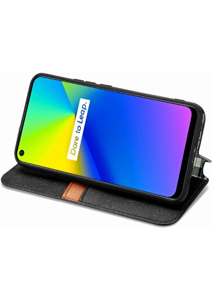 Oppo Realme C17 Flip Kapak Kılıf Cüzdan Fonksiyonu Iş Için Kılıf (Yurt Dışından)